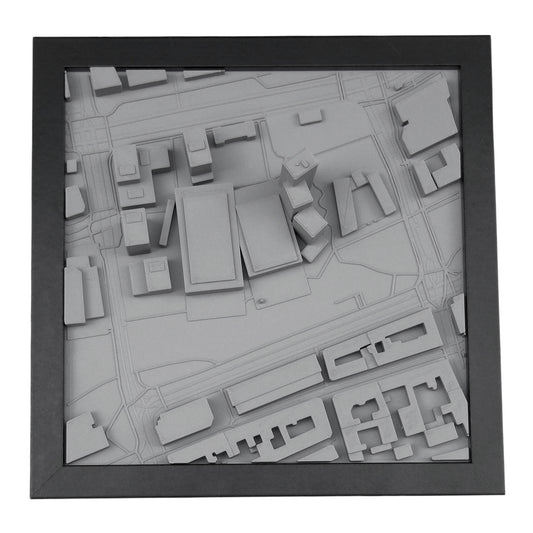 KVADRAT 2. Cityskulptur 3D, MALMÖ LIVE, längd 25 cm, bredd 25 cm, höjd 12 cm inklusive ram.